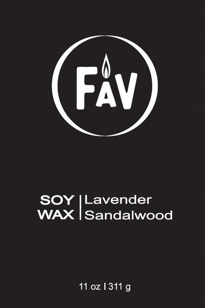 Lavender & Sandalwood Soy Wax Candle 11oz