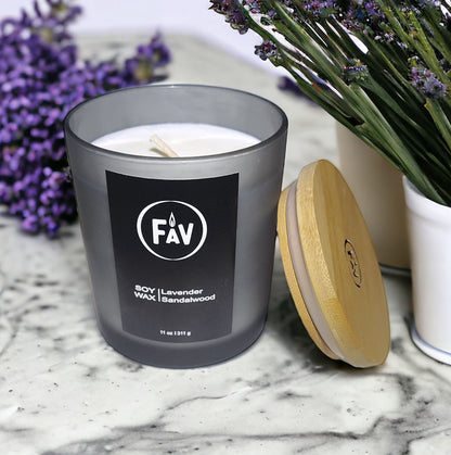 Lavender & Sandalwood Soy Wax Candle 11oz