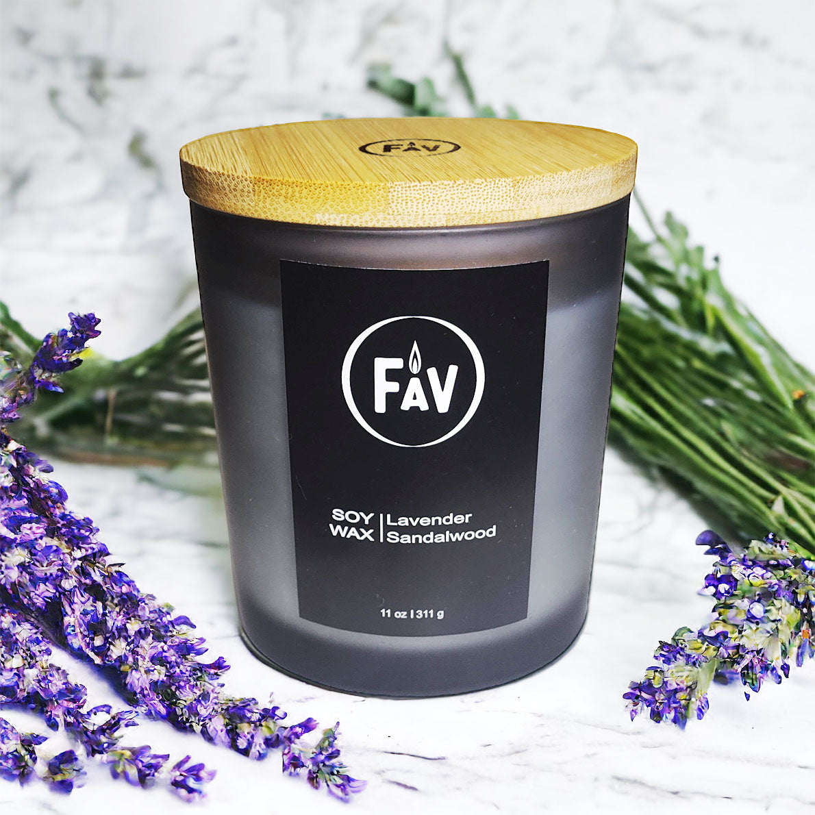 Lavender & Sandalwood Soy Wax Candle 11oz